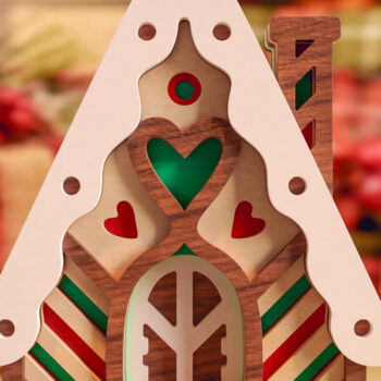 Intra απο ξύλο plywood  Χρώμα wenge 3mm-4mm πάχος - Gingerbread House 3D Layered Cut Δίασταση 20x25 cm INTRAFABR-121492463 - Image 2