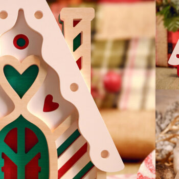 Intra απο ξύλο plywood  Χρώμα wenge 3mm-4mm πάχος - Gingerbread House 3D Layered Cut Δίασταση 20x25 cm INTRAFABR-121492463 - Image 4