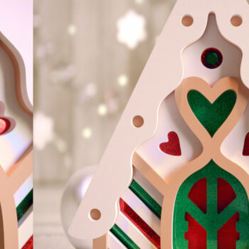 Intra απο ξύλο plywood  Χρώμα wenge 3mm-4mm πάχος - Gingerbread House 3D Layered Cut Δίασταση 20x25 cm INTRAFABR-121492463 - Image 5