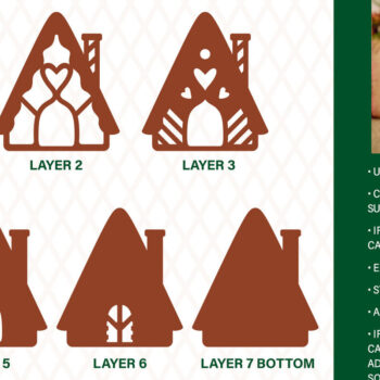 Intra απο ξύλο plywood  Χρώμα wenge 3mm-4mm πάχος - Gingerbread House 3D Layered Cut Δίασταση 20x25 cm INTRAFABR-121492463 - Image 7