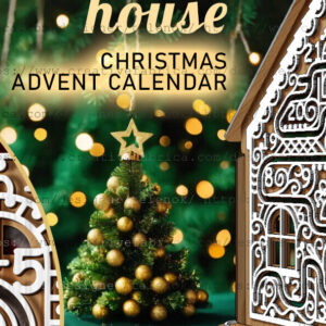 Intra απο ξύλο plywood  Χρώμα wenge 3mm-4mm πάχος - Gingerbread House | Ημερολόγιο έλευσης Δίασταση 30x20 cm INTRAFABR-121492466