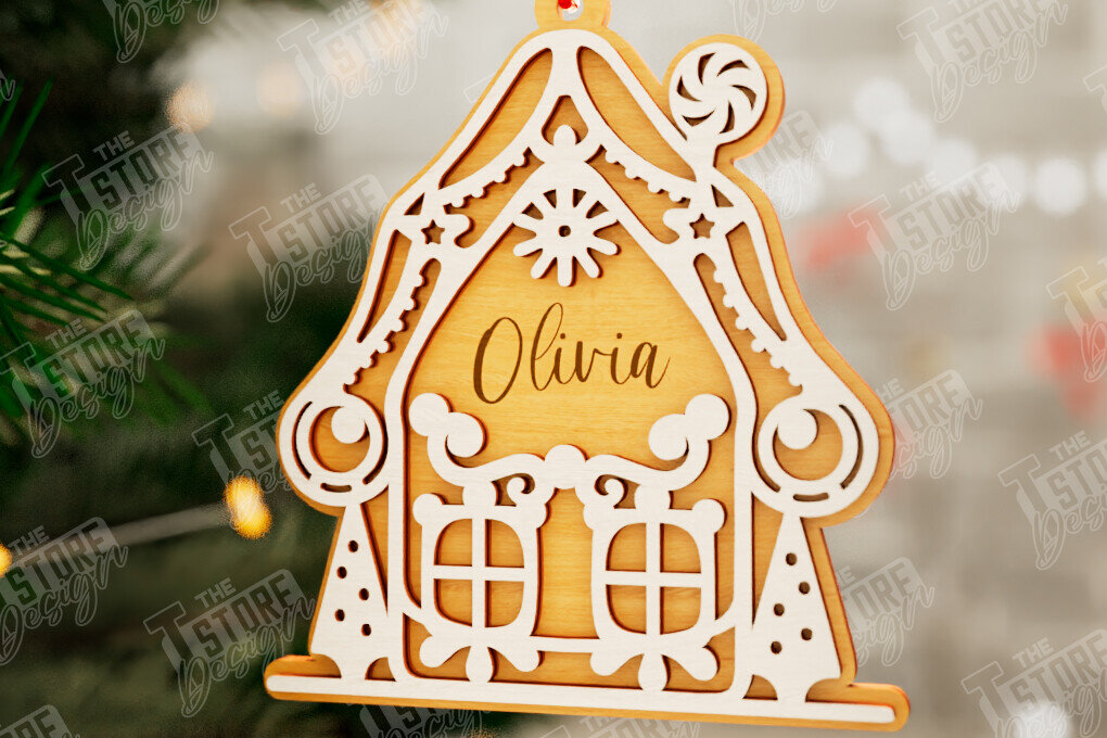 Intra απο ξύλο plywood  Χρώμα wenge 3mm-4mm πάχος - Gingerbread House | Χριστουγεννιάτικη διακόσμηση Δίασταση 6x6 cm INTRAFABR-121492475