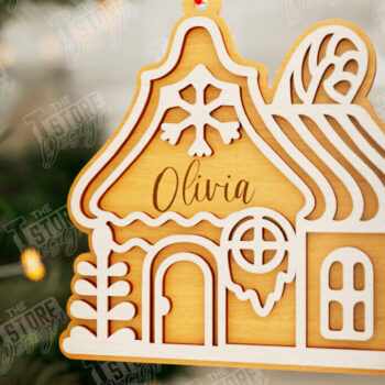 Intra απο ξύλο plywood Χρώμα wenge 3mm-4mm πάχος - Gingerbread House | Χριστουγεννιάτικη διακόσμηση Δίασταση 6x6 cm INTRAFABR-121492496 - Image 1