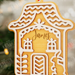 Intra απο ξύλο plywood  Χρώμα wenge 3mm-4mm πάχος - Gingerbread House | Χριστουγεννιάτικη διακόσμηση Δίασταση 6x6 cm INTRAFABR-106889088