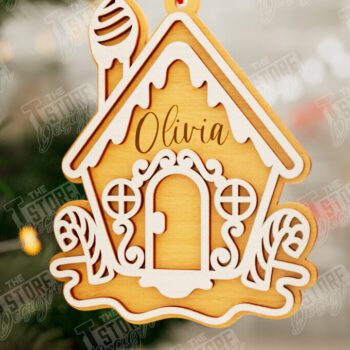 Intra απο ξύλο plywood Χρώμα wenge 3mm-4mm πάχος - Gingerbread House | Χριστουγεννιάτικη διακόσμηση Δίασταση 6x6 cm INTRAFABR-106888998 - Image 1