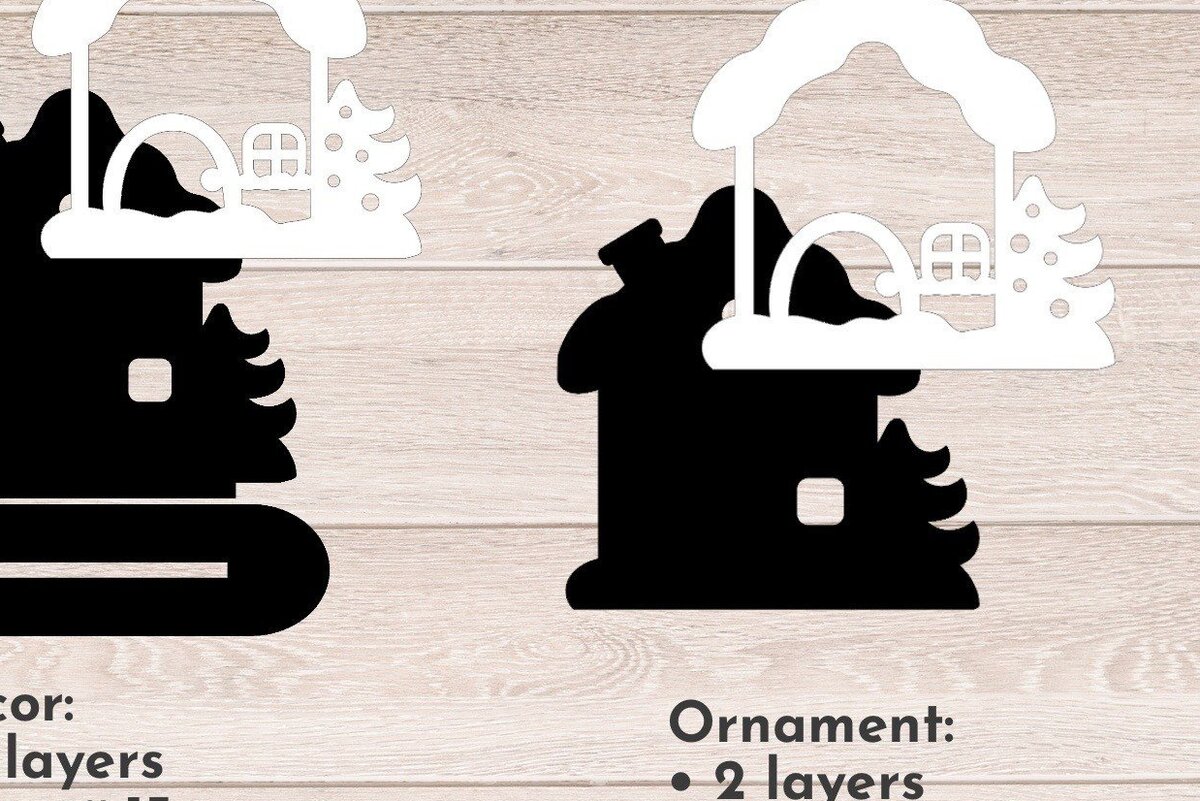 Intra απο ξύλο plywood  Χρώμα wenge 3mm-4mm πάχος - Gingerbread House Στολίδι, Οικογενειακό Όνομα Δίασταση 6x6 cm INTRAFABR-122527552