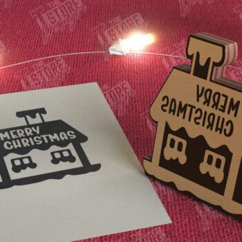 Intra απο ξύλο plywood Χρώμα wenge 3mm-4mm πάχος - Σφραγίδα Gingerbread House |Χριστουγεννιάτικη εκτύπωση| CNC Δίασταση 15x15 cm INTRAFABR-112036845 - Image 1