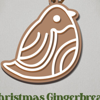 Intra απο ξύλο plywood  Χρώμα wenge 3mm-4mm πάχος - με μελόψωμο. Χριστουγεννιάτικο Στολίδι Δίασταση 6x6 cm INTRAFABR-113203786 - Image 1