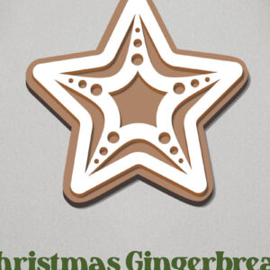 Intra απο ξύλο plywood  Χρώμα wenge 3mm-4mm πάχος - με μελόψωμο. Χριστουγεννιάτικο Στολίδι Δίασταση 6x6 cm INTRAFABR-84085534