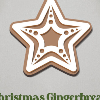 Intra απο ξύλο plywood Χρώμα wenge 3mm-4mm πάχος - με μελόψωμο. Χριστουγεννιάτικο Στολίδι Δίασταση 6x6 cm INTRAFABR-84085534 - Image 1