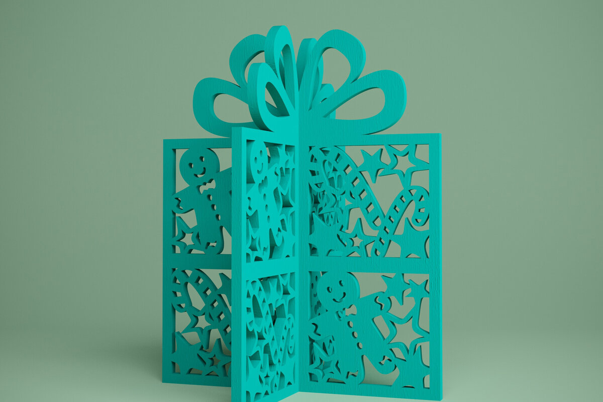 Intra απο ξύλο plywood  Χρώμα wenge 3mm-4mm πάχος - Gingerbread Man Laser. Μόνιμος Παρών Δίασταση 30x20 cm INTRAFABR-94234898