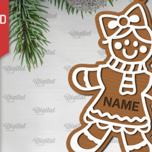 Intra απο ξύλο plywood  Χρώμα wenge 3mm-4mm πάχος - Gingerbread Mom . Οικογένεια μελόψωμο Δίασταση 30x20 cm INTRAFABR-124658382