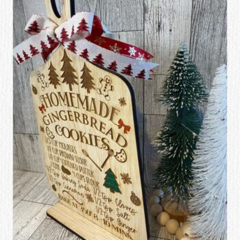 Intra απο ξύλο plywood  Χρώμα wenge 3mm-4mm πάχος - Συνταγή Gingerbread Laser Δίασταση 30x20 cm INTRAFABR-77087144 - Image 2