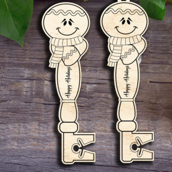 Intra απο ξύλο plywood  Χρώμα wenge 3mm-4mm πάχος - Gingerbread - Santa Key Στολίδια Δίασταση 6x6 cm INTRAFABR-81314155 - Image 1