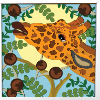 Intra απο ξύλο plywood  Χρώμα wenge 3mm-4mm πάχος - Giraffe 3D Shadow Box Δίασταση 20x20 cm INTRAFABR-105271544 - Image 1