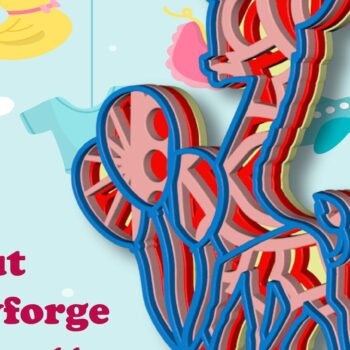 Intra απο ξύλο plywood  Χρώμα wenge 3mm-4mm πάχος - Καμηλοπάρδαλη και μπαλόνια, τρισδιάστατη Μάνταλα Δίασταση 30x20 cm INTRAFABR-103123850 - Image 7