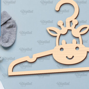 Intra απο ξύλο plywood Χρώμα wenge 3mm-4mm πάχος - Κρεμάστρα μωρών Giraffe Laser κοπής Δίασταση 30x20 cm INTRAFABR-119557040 - Image 1