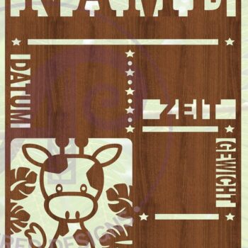 Intra απο ξύλο plywood  Χρώμα wenge 3mm-4mm πάχος - κοπής Stats Baby Giraffe Δίασταση 30x20 cm INTRAFABR-118239417 - Image 3