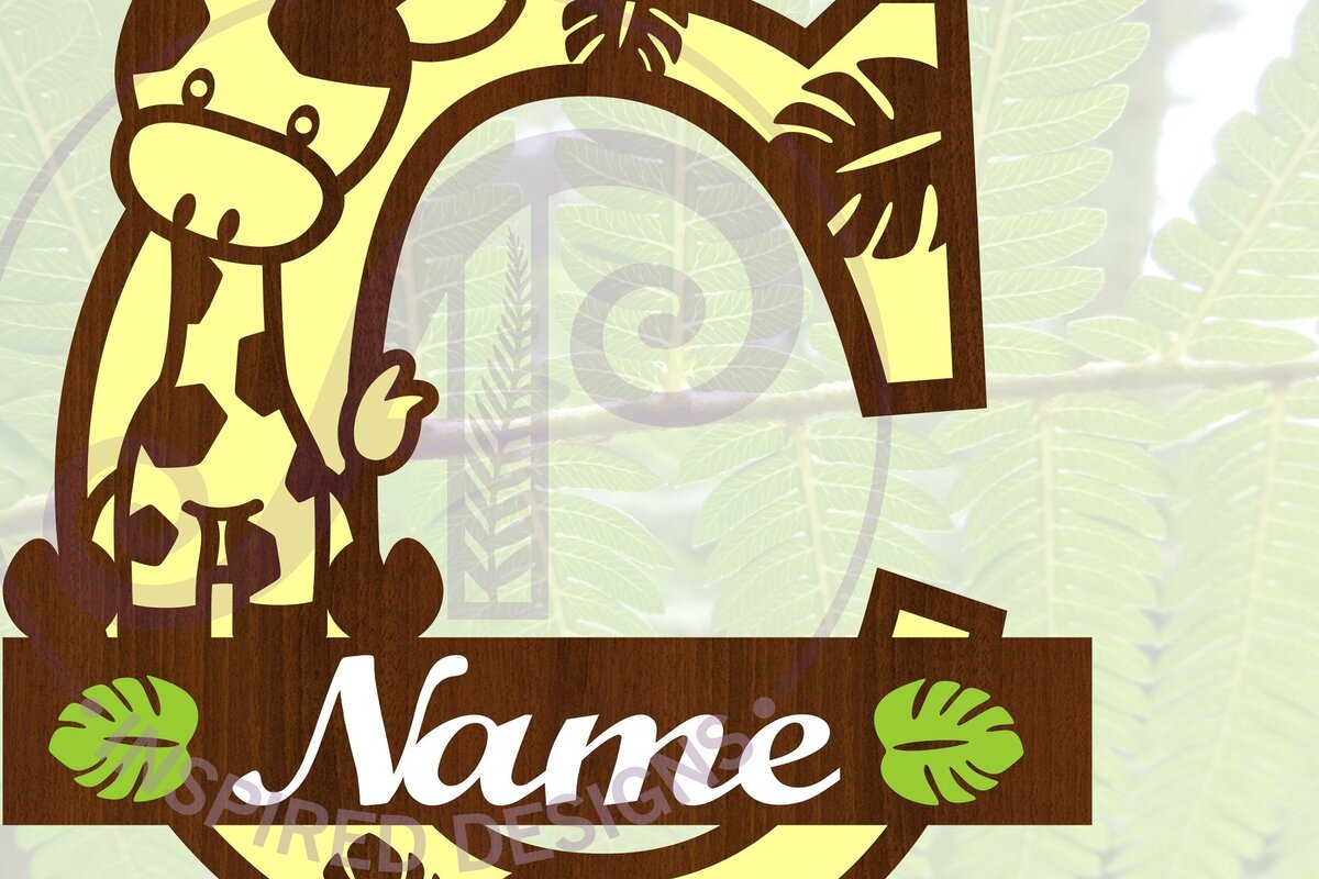 Intra απο ξύλο plywood  Χρώμα wenge 3mm-4mm πάχος - Καμηλοπάρδαλη κεφαλαίο Γ Μονόγραμμα Δίασταση 30x20 cm INTRAFABR-121186604