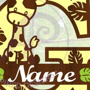 Intra απο ξύλο plywood  Χρώμα wenge 3mm-4mm πάχος - Μονόγραμμα με κεφαλαίο G καμηλοπάρδαλης Δίασταση 30x20 cm INTRAFABR-24844203