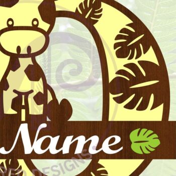 Intra απο ξύλο plywood  Χρώμα wenge 3mm-4mm πάχος - Giraffe Capital O Μονόγραμμα Δίασταση 30x20 cm INTRAFABR-9710302 - Image 1