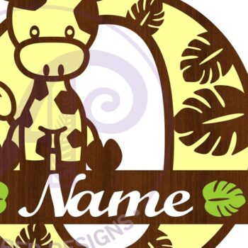 Intra απο ξύλο plywood  Χρώμα wenge 3mm-4mm πάχος - Giraffe Capital O Μονόγραμμα Δίασταση 30x20 cm INTRAFABR-9710302 - Image 3