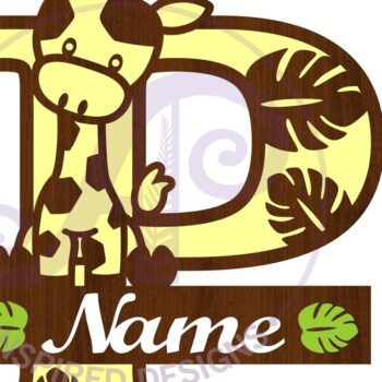 Intra απο ξύλο plywood Χρώμα wenge 3mm-4mm πάχος - Καμηλοπάρδαλη κεφαλαίο P Μονόγραμμα Δίασταση 30x20 cm INTRAFABR-26584418 - Image 3