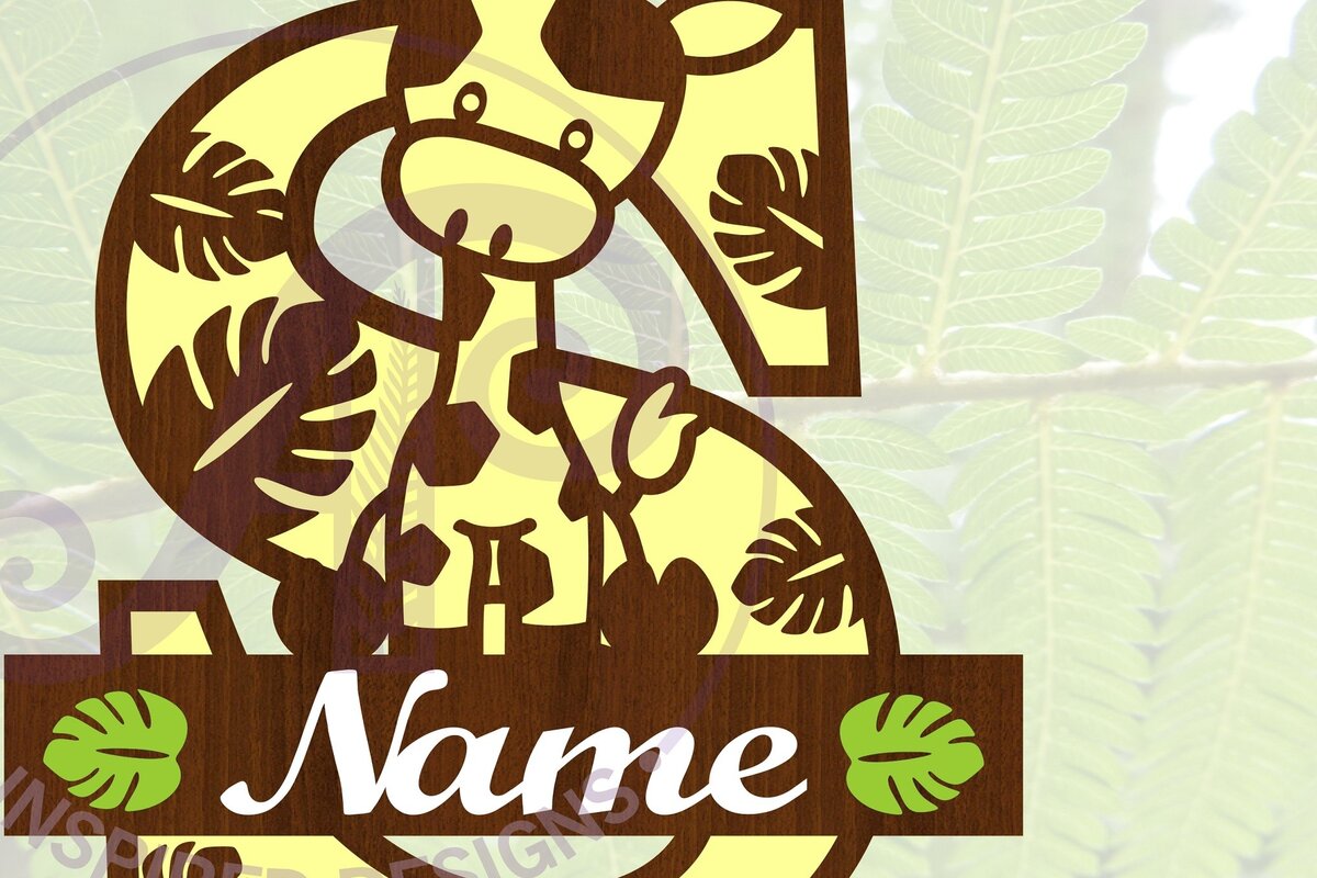 Intra απο ξύλο plywood  Χρώμα wenge 3mm-4mm πάχος - Giraffe Capital S Μονόγραμμα Δίασταση 30x20 cm INTRAFABR-30127174