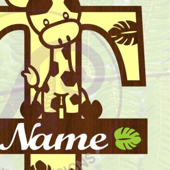 Intra απο ξύλο plywood  Χρώμα wenge 3mm-4mm πάχος - Καμηλοπάρδαλη κεφαλαίο T Μονόγραμμα Δίασταση 30x20 cm INTRAFABR-10435637 - Image 1