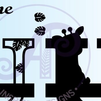 Intra απο ξύλο plywood  Χρώμα wenge 3mm-4mm πάχος - Μονόγραμμα με κεφαλαίο U της καμηλοπάρδαλης Δίασταση 30x20 cm INTRAFABR-117969899 - Image 2