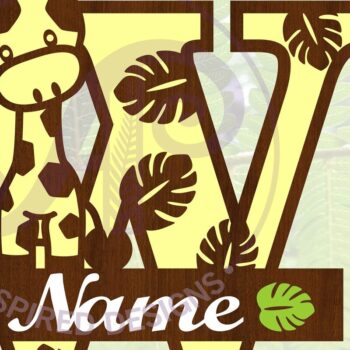 Intra απο ξύλο plywood Χρώμα wenge 3mm-4mm πάχος - Καμηλοπάρδαλη κεφαλαίο W Μονόγραμμα Δίασταση 30x20 cm INTRAFABR-27391207 - Image 1