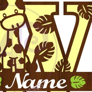 Intra απο ξύλο plywood Χρώμα wenge 3mm-4mm πάχος - Καμηλοπάρδαλη κεφαλαίο W Μονόγραμμα Δίασταση 30x20 cm INTRAFABR-27391207 - Image 3