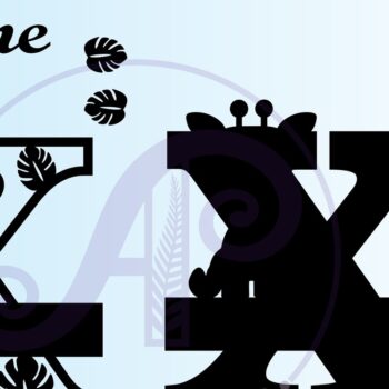 Intra απο ξύλο plywood  Χρώμα wenge 3mm-4mm πάχος - Giraffe Capital X Letter Monogram Δίασταση 30x20 cm INTRAFABR-27703724 - Image 2