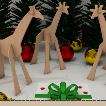 Intra απο ξύλο plywood  Χρώμα wenge 3mm-4mm πάχος - Πρότυπο κοπής καμηλοπάρδαλης 136 Δίασταση 4x4 cm INTRAFABR-119867871 - Image 1