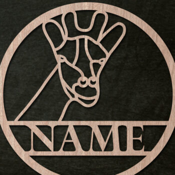 Intra απο ξύλο plywood Χρώμα wenge 3mm-4mm πάχος - Καμηλοπάρδαλη κοπής με λέιζερ όνομα Δίασταση 20x20 cm INTRAFABR-121186579 - Image 1