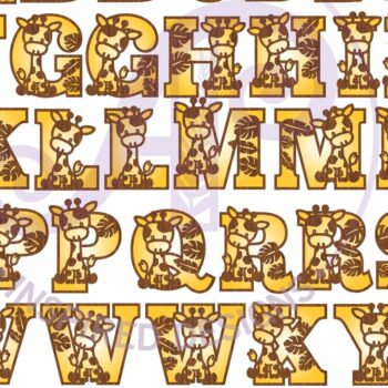 Intra απο ξύλο plywood  Χρώμα wenge 3mm-4mm πάχος - Giraffe Name Letters Alphabet Σετ X 45 Δίασταση 30x20 cm INTRAFABR-28032048 - Image 5