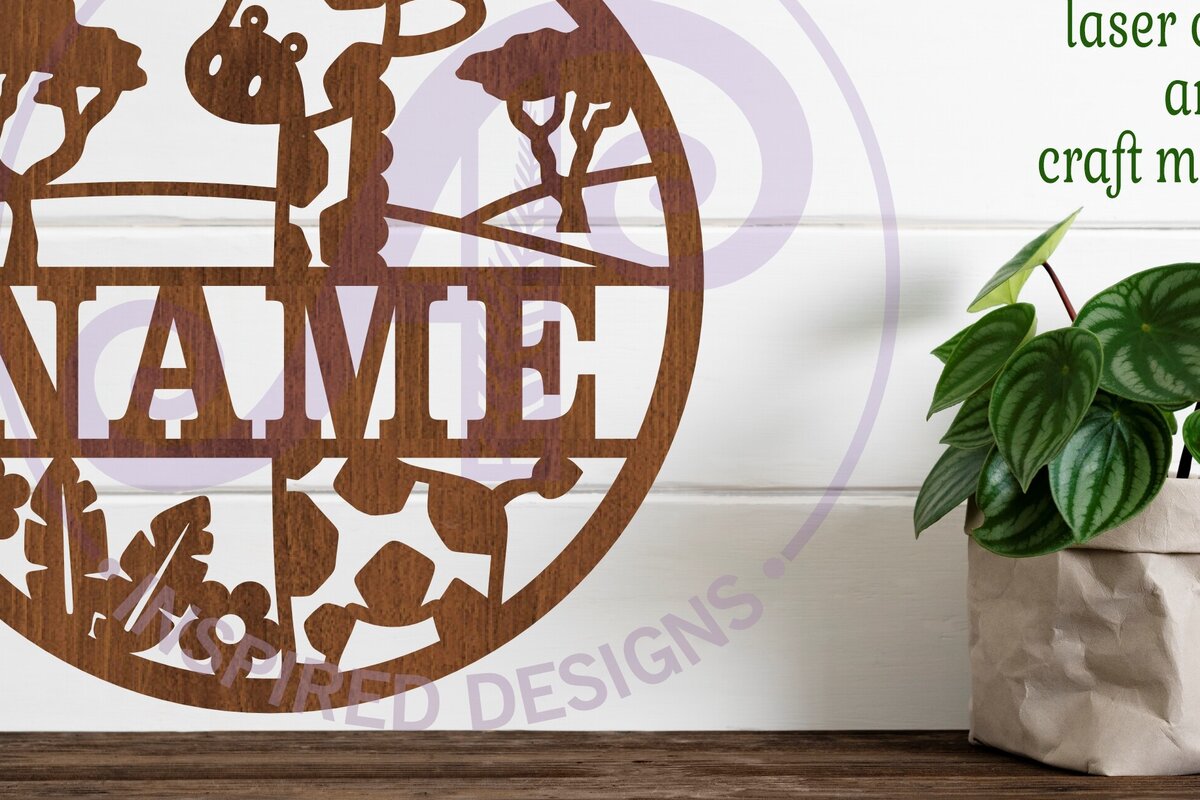 Intra απο ξύλο plywood  Χρώμα wenge 3mm-4mm πάχος - Σημάδι ονόματος καμηλοπάρδαλης Laser Δίασταση 30x20 cm INTRAFABR-28604206