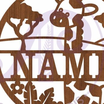 Intra απο ξύλο plywood  Χρώμα wenge 3mm-4mm πάχος - Σημάδι ονόματος καμηλοπάρδαλης Laser Δίασταση 30x20 cm INTRAFABR-28604206 - Image 4