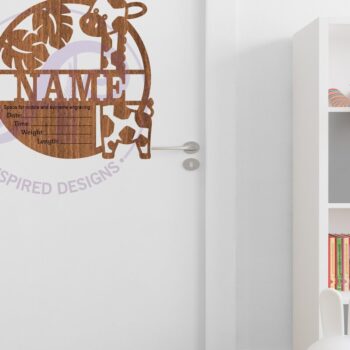 Intra απο ξύλο plywood  Χρώμα wenge 3mm-4mm πάχος - Στατιστικά νεογέννητου μωρού καμηλοπάρδαλης, πλάκα γέννησης Δίασταση 30x20 cm INTRAFABR-28604350 - Image 3