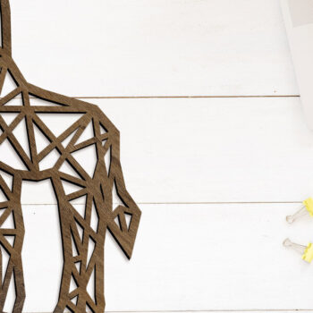 Intra απο ξύλο plywood  Χρώμα wenge 3mm-4mm πάχος - Διακοσμητικό πρότυπο καμηλοπάρδαλης Δίασταση 19x17 cm INTRAFABR-28604785 - Image 2