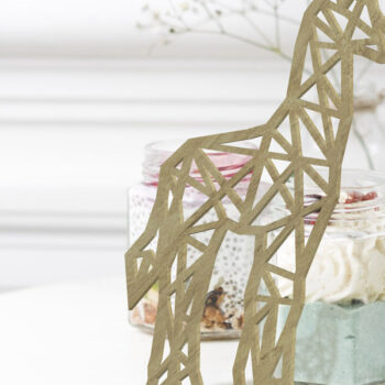 Intra απο ξύλο plywood  Χρώμα wenge 3mm-4mm πάχος - Διακοσμητικό πρότυπο καμηλοπάρδαλης Δίασταση 19x17 cm INTRAFABR-28604785 - Image 3