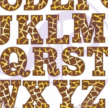 Intra απο ξύλο plywood  Χρώμα wenge 3mm-4mm πάχος - Giraffe Print Name Γράμματα Σετ αλφαβήτου. Δίασταση 30x20 cm INTRAFABR-28646358 - Image 3