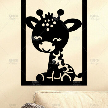 Intra απο ξύλο plywood  Χρώμα wenge 3mm-4mm πάχος - Giraffe Wall Art για Νηπιαγωγείο Δίασταση 40x50 cm INTRAFABR-94557305 - Image 1