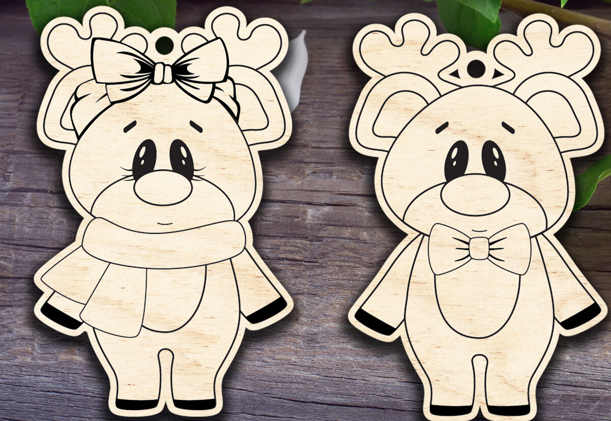 Intra απο ξύλο plywood  Χρώμα wenge 3mm-4mm πάχος - Στολίδια από τάρανδο για κορίτσι και αγόρι Δίασταση 6x6 cm INTRAFABR-118809701