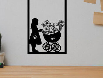 Intra απο ξύλο plywood Χρώμα wenge 3mm-4mm πάχος - Κορίτσι ποδήλατο ό λέιζερ τοίχου τέχνης Δίασταση 40x50 cm INTRAFABR-118690524 - Image 2