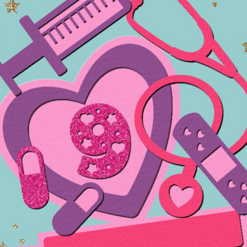 Intra απο ξύλο plywood  Χρώμα wenge 3mm-4mm πάχος - Girl Doctor Cake Topper 3D Δίασταση 20x20 cm INTRAFABR-29588920 - Image 1