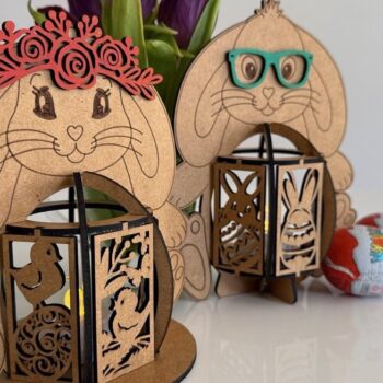 Intra απο ξύλο plywood  Χρώμα wenge 3mm-4mm πάχος - Κηροπήγιο πασχαλινό λαγουδάκι κορίτσι Δίασταση 6x6 cm INTRAFABR-66598703 - Image 11