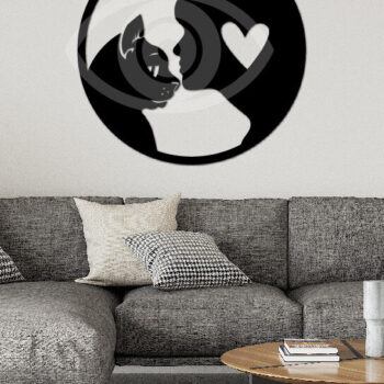 Intra απο ξύλο plywood  Χρώμα wenge 3mm-4mm πάχος - Girl Kiss Cat Love Wall Are Decor Design Δίασταση 40x50 cm INTRAFABR-66392775 - Image 2