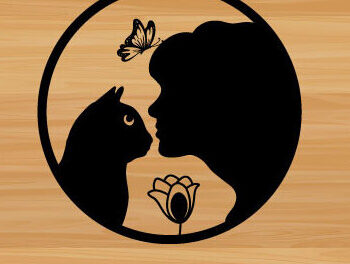 Intra απο ξύλο plywood  Χρώμα wenge 3mm-4mm πάχος - Girl Kiss Cat Love Decor Art Laser τοίχου Δίασταση 40x50 cm INTRAFABR-120467095 - Image 1