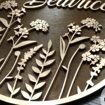 Intra απο ξύλο plywood  Χρώμα wenge 3mm-4mm πάχος - Cut Name Name Name Girl Δίασταση 20x20 cm INTRAFABR-95234945 - Image 4